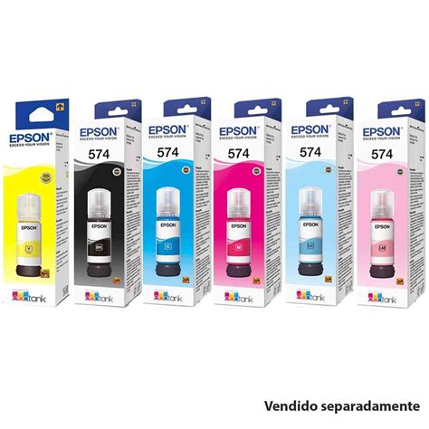 Kit Refil Tinta Epson 574 T574 70ml Epson L8050 L18050 Originais Co