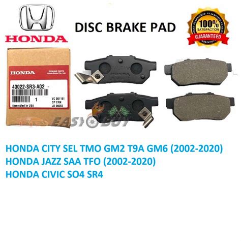 Original Honda Disc Brake Pad Set Rear Belakang City Sel Tmo