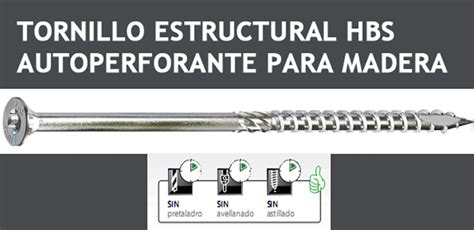 Tornillo Autoperforante Estructural Para Madera Hbs Maderas Hermanos