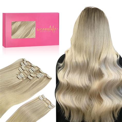 Amazon Wennalife Hair Extensions Clip In Pcs Inch G Ombre