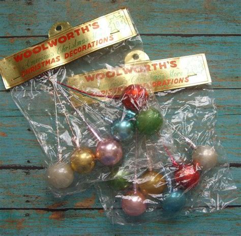 12 Vintage Glass Christmas Ornament Floral Picks Woolworth Etsy