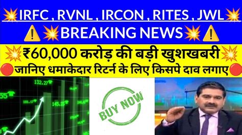 Breaking News Rvnl Irfc Ircon Rites Jwl Anil Singhvi