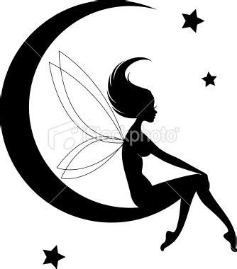 Fairy On Moon Silhouette at GetDrawings | Free download