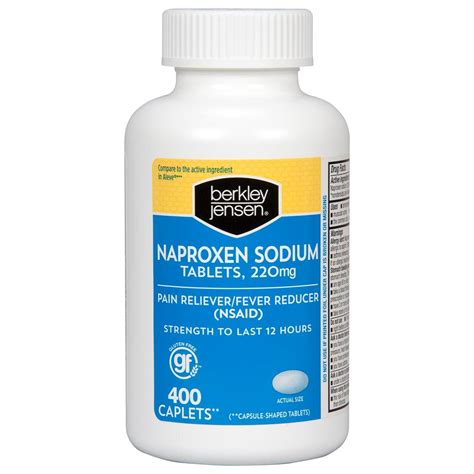 Berkley Jensen Naproxen 220mg Sodium Caplets, 400 ct. - Walmart.com - Walmart.com