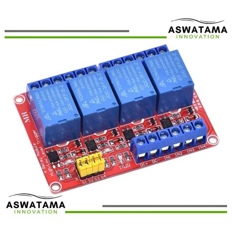 Jual MODULE RELAY 4 CHANNEL 5V AKTIV HIGH ATAU AKTIV LOW DENGAN