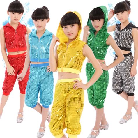 New Kids Children Sequin Hip Hop Dance Costume Stage Jazz Dance ...