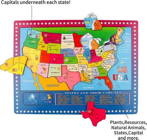 Wondertoys 46-Piece Wooden USA Map Puzzle - Nepal | Ubuy