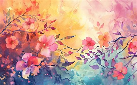 Premium Photo Watercolor Paint Multicolor Flowers As Background