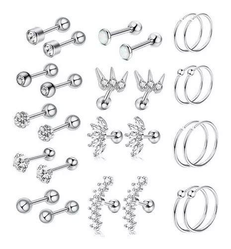 Juego De Piercings De Oreja De Acero Oro Rosa 13 Pares Jandz Mercadolibre