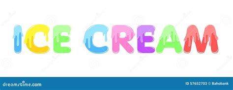 Text Design Ice Cream Stock Vector Image 57652703