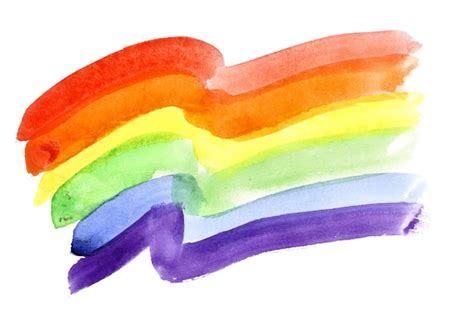 Bandera Del Orgullo Gay En Acuarela Foto Premium