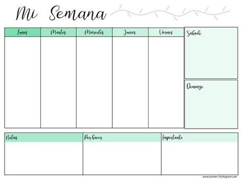 Planner Semanal Imprimible Gratis Planificador De La Vida Semanales Agenda Semanal Imprimible