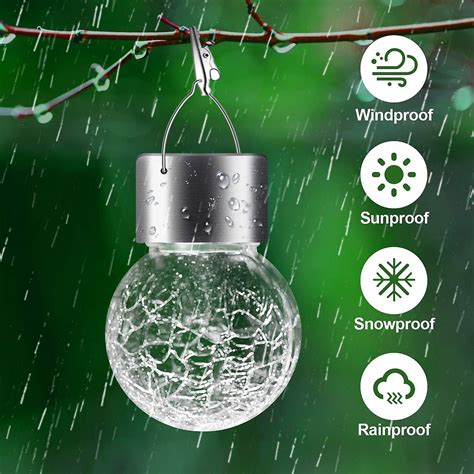 Pack Hanging Solar Lights Outdoor Decorative Waterproof Solar Globe