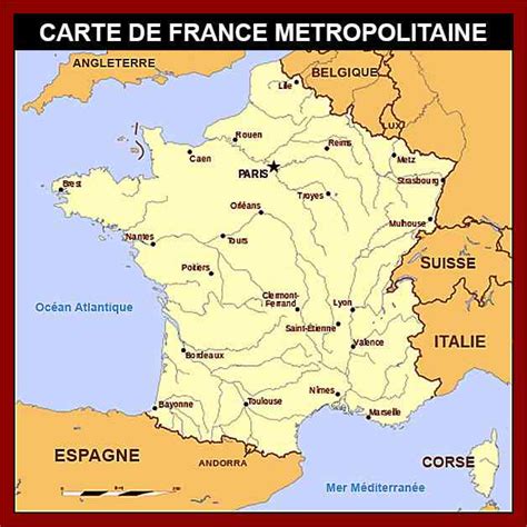 France métropolitaine Voyage Carte Plan