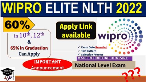 Wipro Elite National Talent Hunt 2021 2022 Wipro NLTH Registration