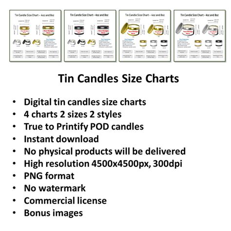 Tin Candle Size Chart 8oz 4oz Candle Size Charts Tin Candle Size Chart