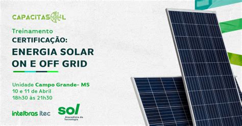 Certificação Energia Solar On e Off Grid em Campo Grande Sympla