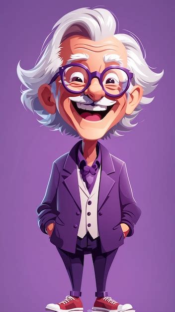 Handsome Old Man Cartoon Character Vector Illustration For Your Design