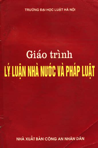 Giáo Trình Lý Luận Nhà Nước Và Pháp Luật NXB Công An 2003 Lê Minh