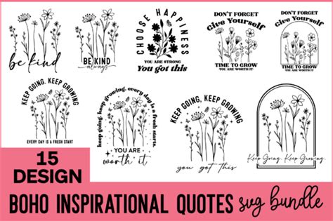 Boho Inspirational Quotes Svg Bundle Graphic By Designsquad8593