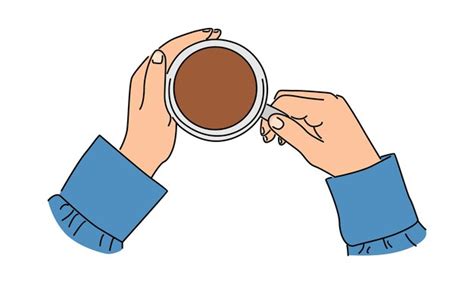 Premium Vector Line Art Color Of Hands Holding A Cup Of Hot Coffee