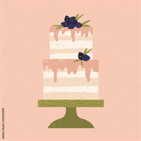 Boho Wedding Or Birthday Cake With Blackberry Naked Wedding Cake Delicious Dessert Aesthetic
