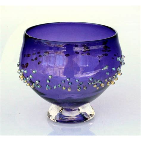 Dottie Boscamp Dew Drops Fluted Glass Bowl Purple Art Glass Bowls Sweetheart Gallery Llc