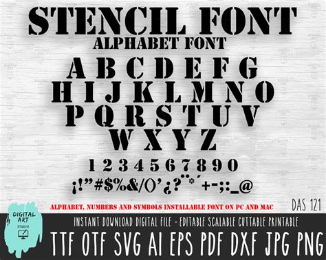 Stencil Font Svg Stencil Alphabet Svg Silhouette Stencil Font For Cricut Army Alphabet Letters