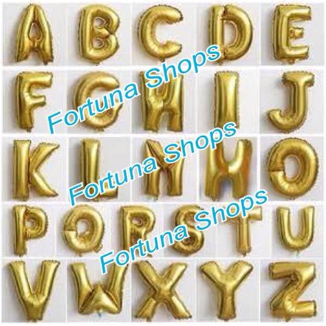 Jual Balon Foil Huruf Gold A Z Balon Angka Shopee Indonesia