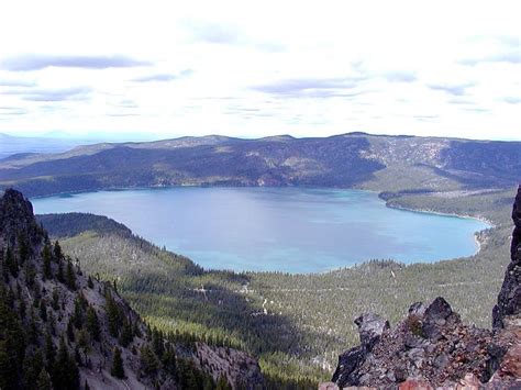 View Of Paulina Lake From Palina Peak Pauline Lake Taken F Flickr