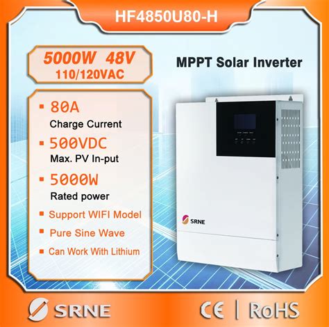 SRNE 5000W 48V Solar Inverter Off Grid Hybrid Inversor Built In 80A