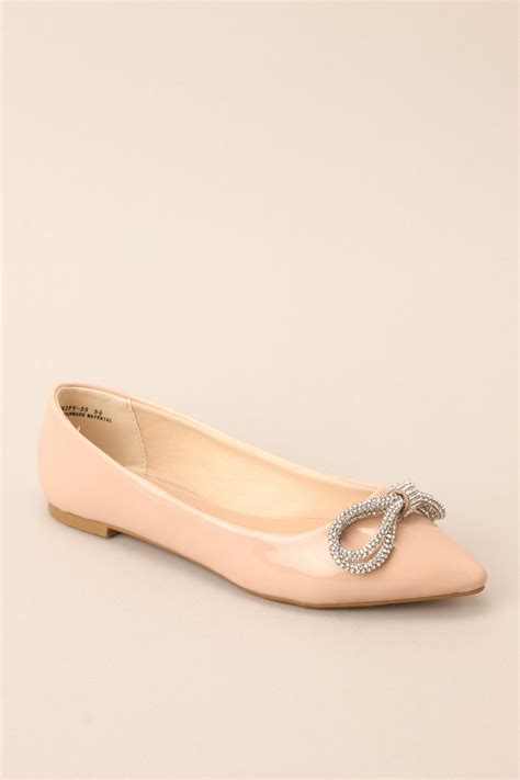 Dazzling Nude Ballet Flats - All Shoes | Red Dress