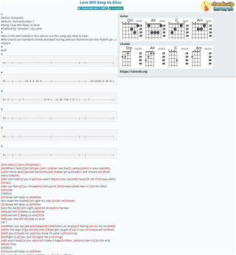 Chord Love Will Keep Us Alive Tab Song Lyric Sheet Guitar