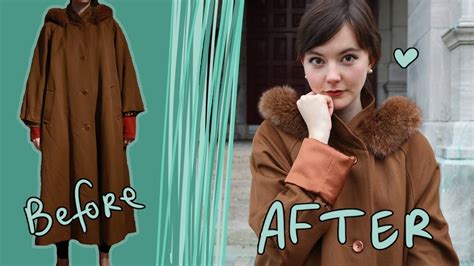 Updating A Vintage Coat Thrift Flip Youtube