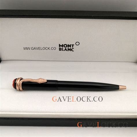 Mont blanc Snake Ballpoint Pen - Black Resin and Rose Gold | Pen, Mont ...