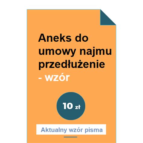 Aneks Do Umowy Najmu Przedłużenie Wzór POBIERZ