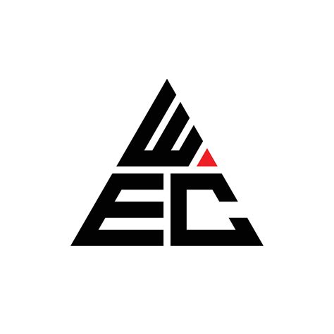 WEC triangle letter logo design with triangle shape. WEC triangle logo ...