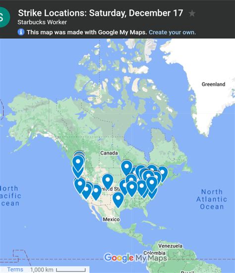 here's a map of all the Starbucks locations that are out on strike : r ...