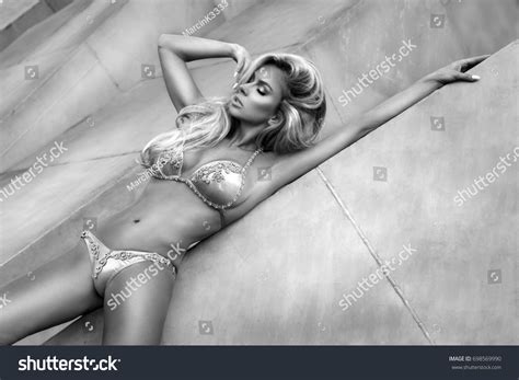 Sexy Model Elegant Gold Bikini On Stock Photo Shutterstock