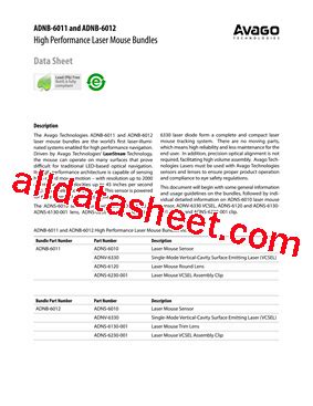 ADNS 6010 Datasheet PDF AVAGO TECHNOLOGIES LIMITED