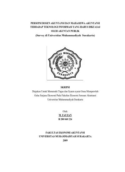 Persepsi Dosen Akuntansi Dan Mahasiswa Akuntansi Terhadap Teknologi