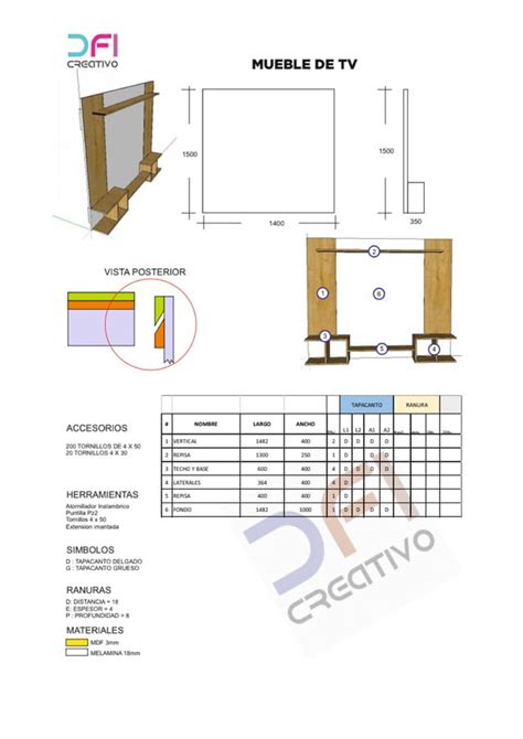 100 diseños de melamina con su lista de despiece PDF