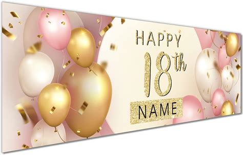 18th Happy Birthday Personalised Birthday Banner 18th Birthday Banners For Her Birthday