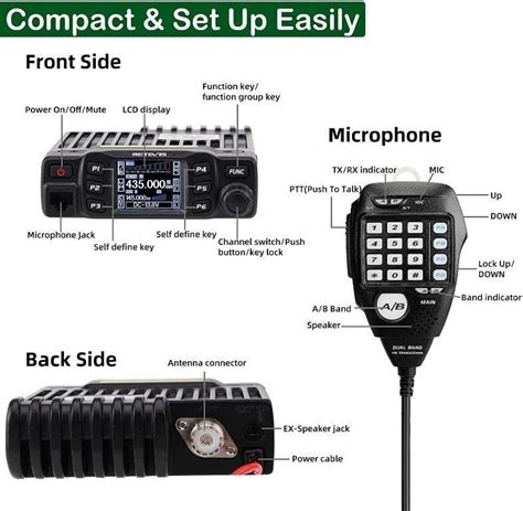 Retevis Rt Ham Radio Transceiver Dual Band Transceiver Rotatable Lcd