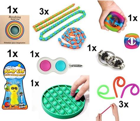 Fidget Toys Pakket Set Met 12 Verschillende Fidget Toys Wacky Tracks