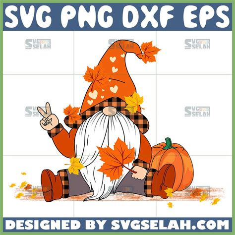 Funny Fall Gnome Svg Svg Selah