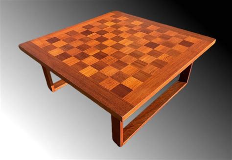 Mid Century Danish Chessboard Coffee Table By Poul Cadovius For France