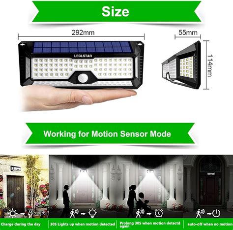 Lámpara Exterior Panel Solar Sensor Movimiento Luz de Emergencia