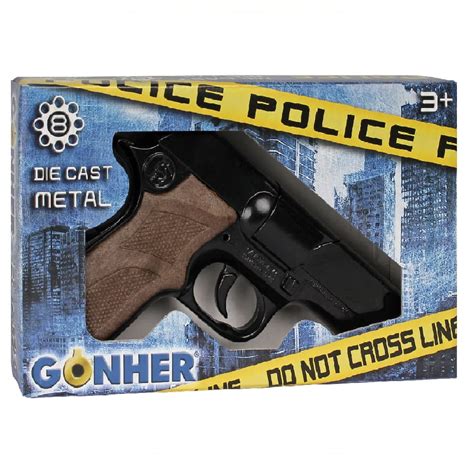 GONHER Pistolet policyjny metalowy 8 naboi - pistolety i karabiny