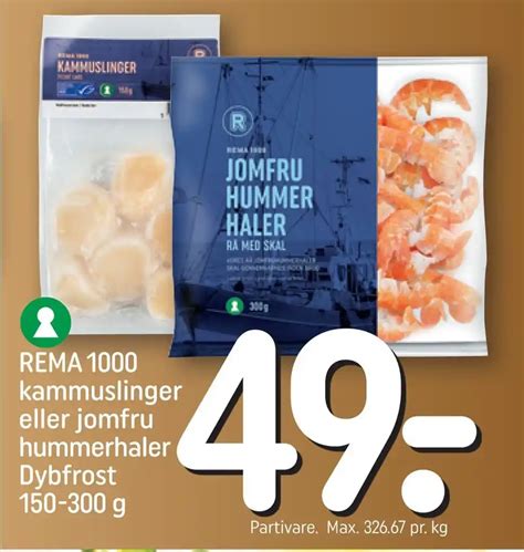 Rema Kammuslinger Eller Jomfru Hummerhaler Dybfrost Tilbud Hos